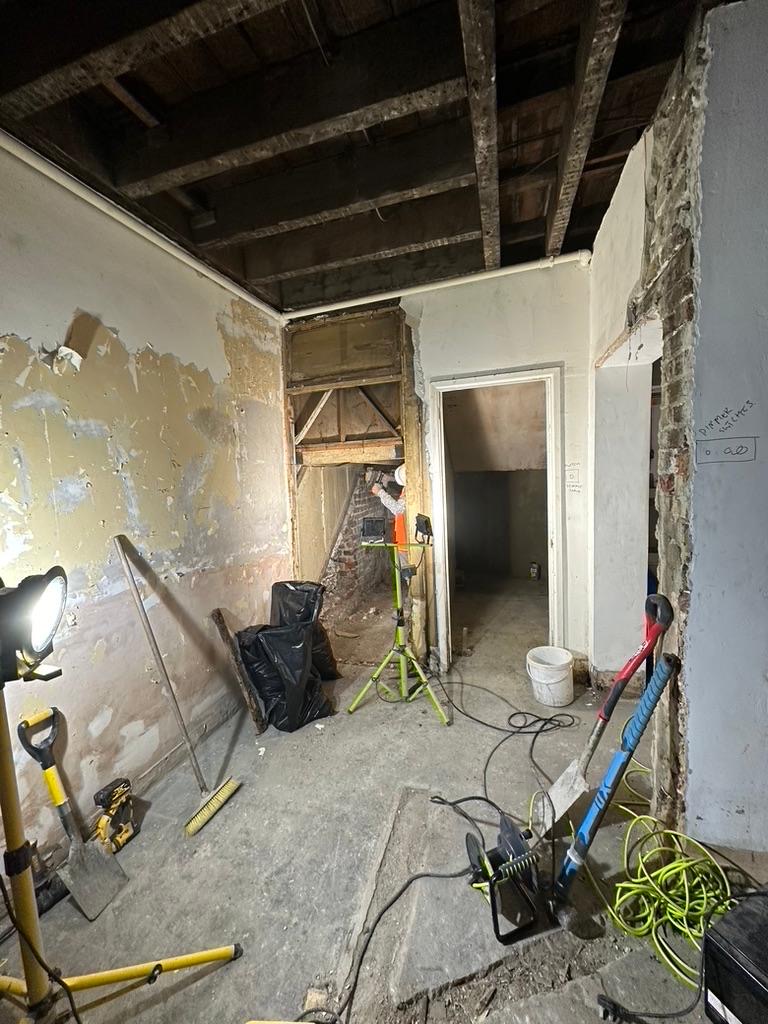 Structural opening between rooms being formed during Kennington renovation